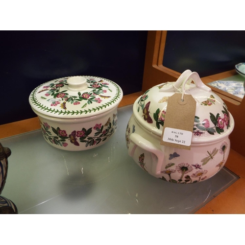 58 - A Portmeirion 'Botanic Garden', lidded serving dish together with a lidded tureen (unmatched lid)