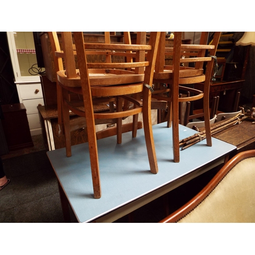 632 - A 1960's retro Formica kitchen table and five chairs