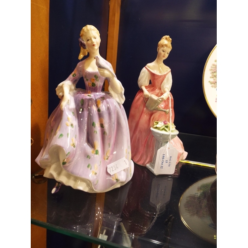 15 - Two Royal Doulton figurines 'Alexandra' HN 3292 and 'Nicola', HN 2839 (chip to shoe)