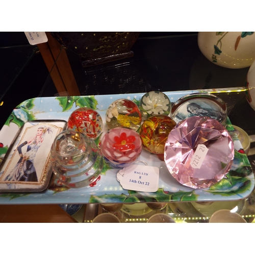 8 - A mixed selection of assorted paperweights