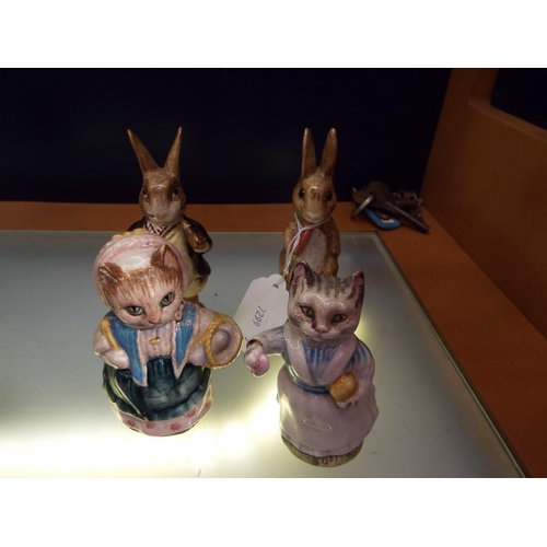 18 - Four Beswick Beatrix Potter figurines to include 'Mr Benjamin Bunny', 'Tabitha Twichett', 'Fierce Ba... 