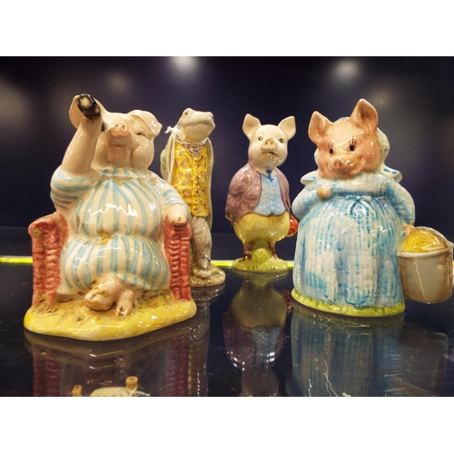 45 - Four Beswick Beatrix Potter figurines to include 'Sir Isaac Newton', 'Little Pig Robinson Spying', '... 