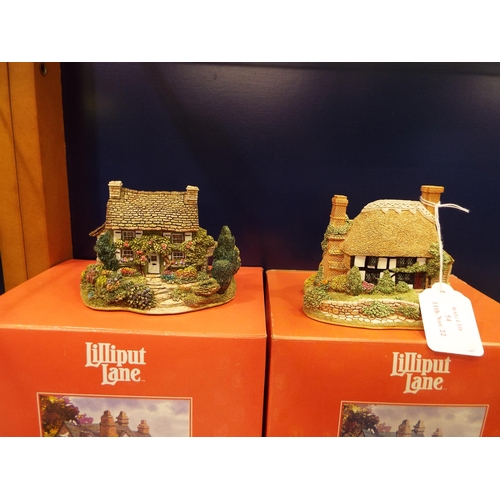 54 - Two Lilliput Lane cottages 'Marigold Meadow' and 'Mosswood' boxed with certificates