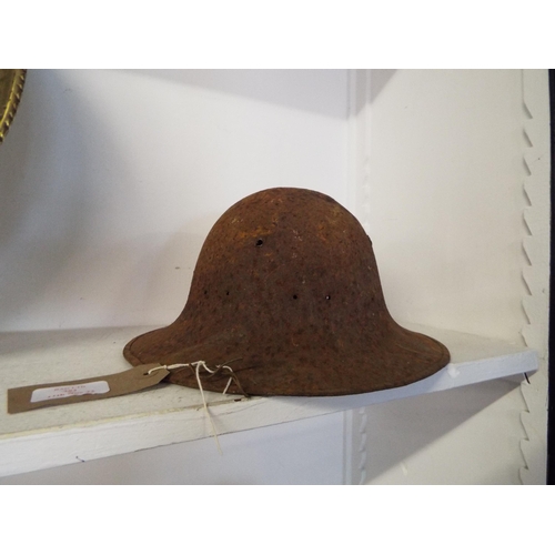 383 - A field walking find WWII British Army helmet