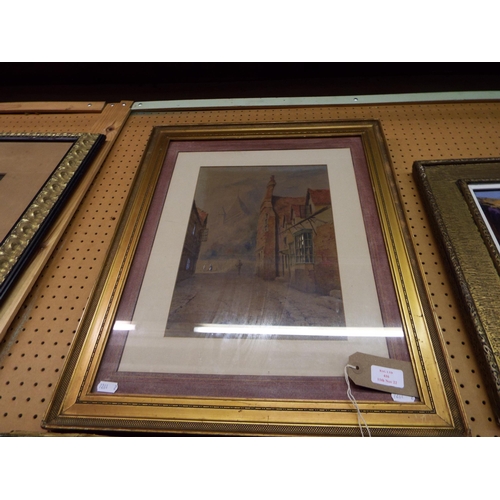 416 - A watercolour 'The Crooked Chimney' Rye, signed lower right