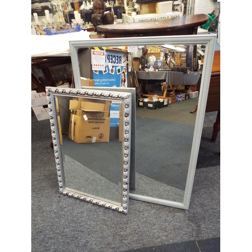 561 - Two grey painted framed mirrors