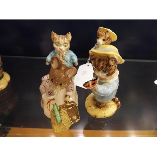 34 - Four Beswick Beatrix Potter figurines to include 'Hunca Munca', 'Tom Kitten in the Rockery', 'Tom Ki... 