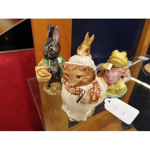 37 - Four Beswick Beatrix Potter figurines to include 'Mr Jeremy Fisher', 'Poorly Peter Rabbit', 'Little ... 