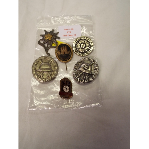 170 - Six assorted German Wartime badges