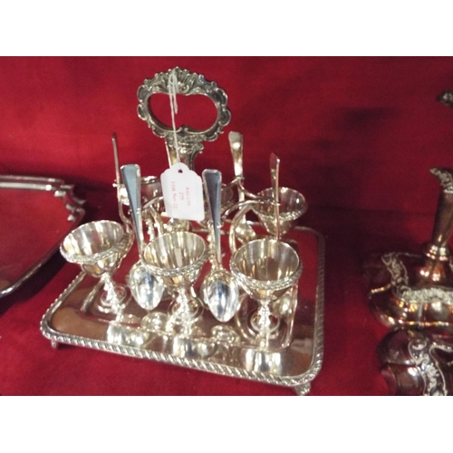 275 - A good quality Elkington silver-plated egg cruet for six