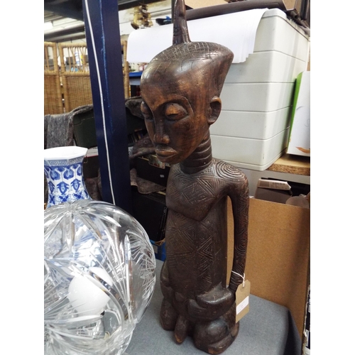 283 - A good quality carved hardwood African fertility figure