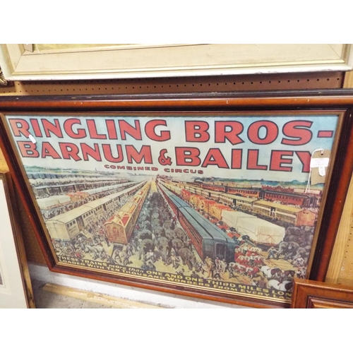 425 - A Barnum & Bailey combined circus poster depicting the trains unloading tens of thousands of animals... 