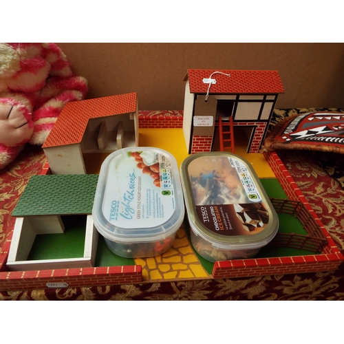 473 - A child's wooden farmyard and accessories