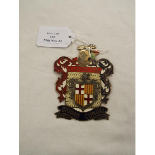 165 - A vintage Spanish enamel badge