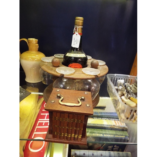 87 - A Alter Berhardt Brandy VSOP gift set to include six glasses and a set of coasters in the form of a ... 