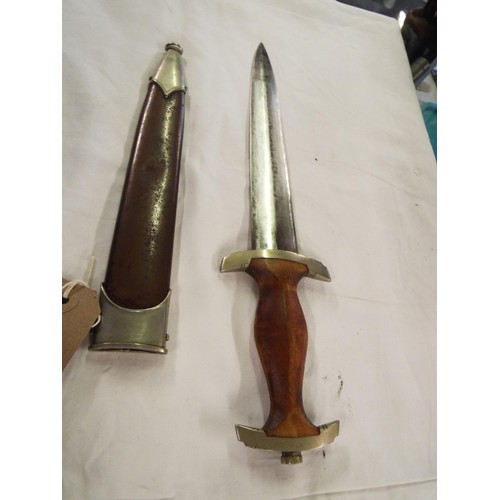 128 - A German third Reich S.A dagger with scabbard