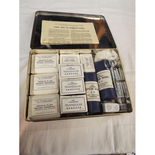 108 - A vintage First Aid tin and contents
