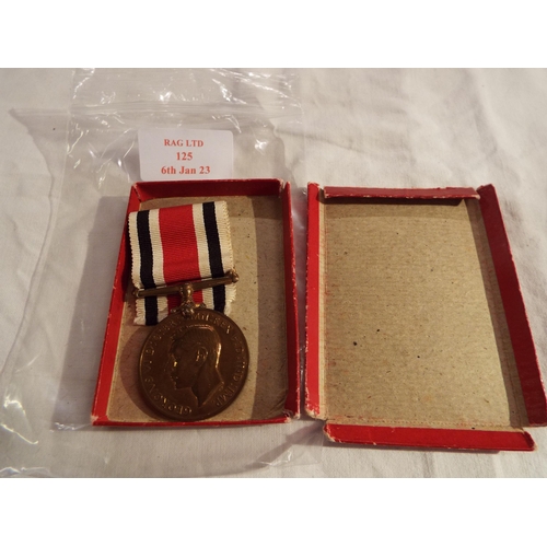 125 - A boxed Bedfordshire Constabulary Faithful service medal to George A Bowler