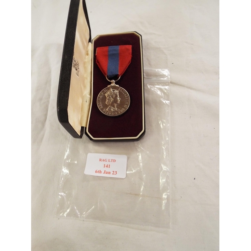 141 - A boxed Imperial service medal to Raymond Reginald Stuart Duthy