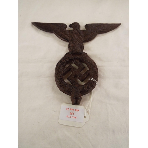 150 - A Nazi cast iron banner finial
