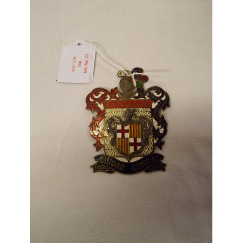 166 - A vintage Spanish enamel badge