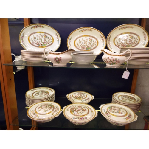 26 - A large selection of Washington pottery Indian Tree dinner ware to include four tureens, plates, bow... 