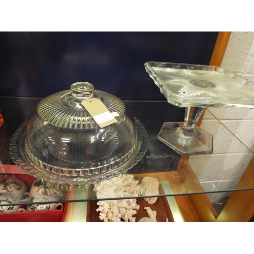 81 - A large cake stand together with a cake dome