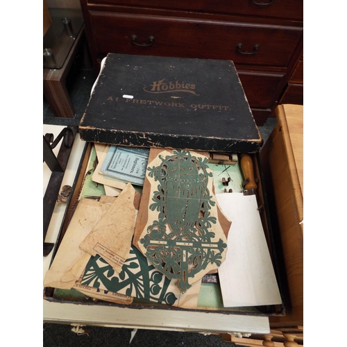 561 - A boxed Hobbies A1 fretwork outfit with original letter from suppliers dated 1911