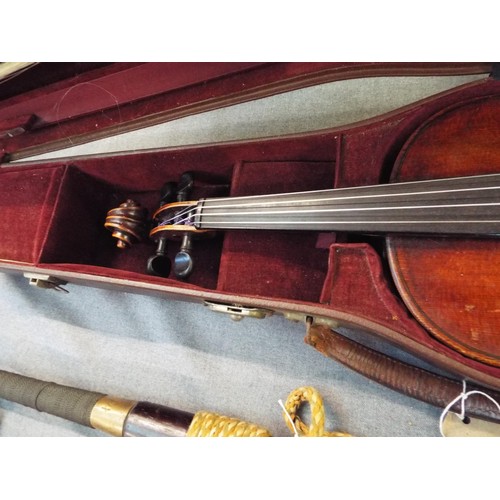 238 - A W.T. Muir of Wimbledon Surrey violin with carry case and bow