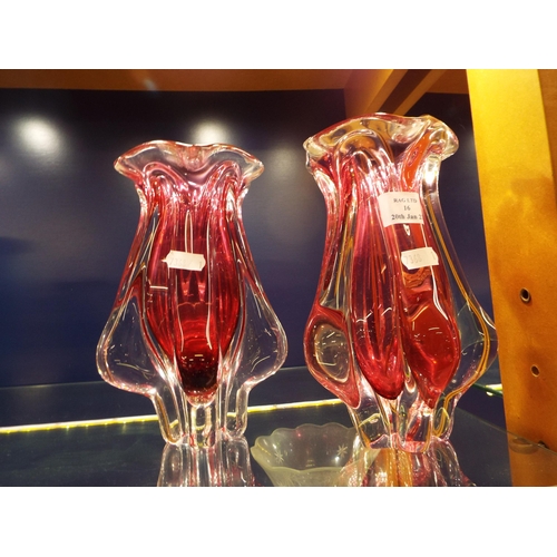 16 - Two Murano glass vases