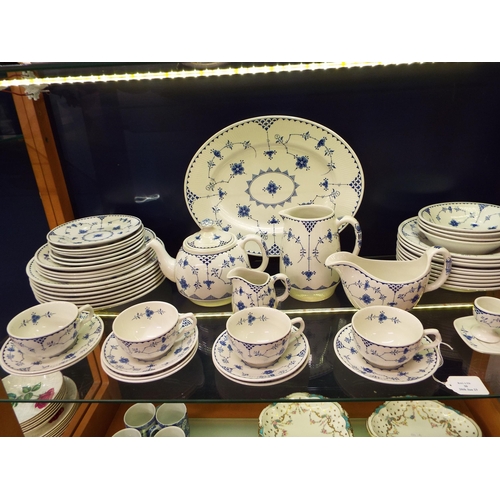 30 - A mixed selection of Denmark Furnivals, Masons and Johnson Bros dinner ware to include meat platter,... 