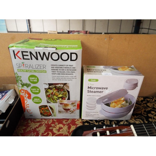 406 - A Kenwood electric Spiralizer and a two tier microwave Steamer