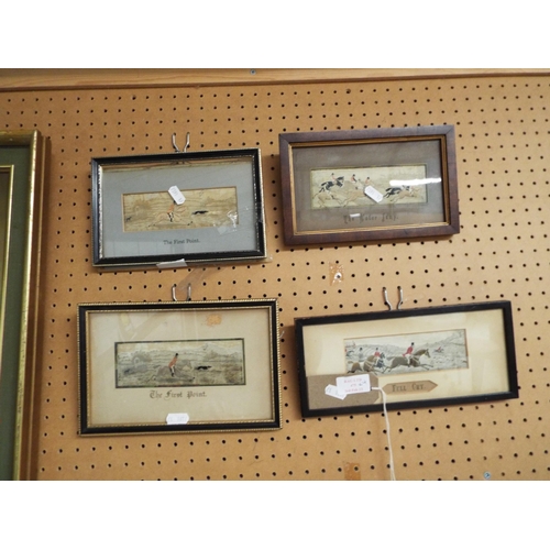 475 - Four antique Stevengraph pure silk woven picture mounted framed and glazed 'The Water Jumper', two '... 