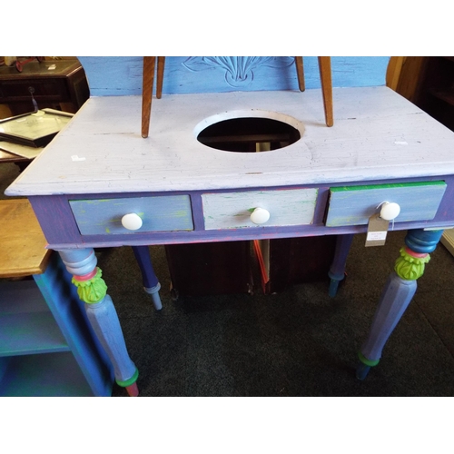 610 - A painted pine wash stand