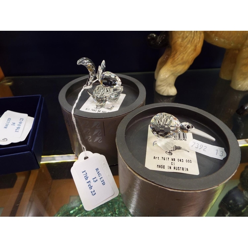 13 - Two boxed Swarovski Limited Edition figures 'Squirrel with Long Ears' and a 'Pelican'