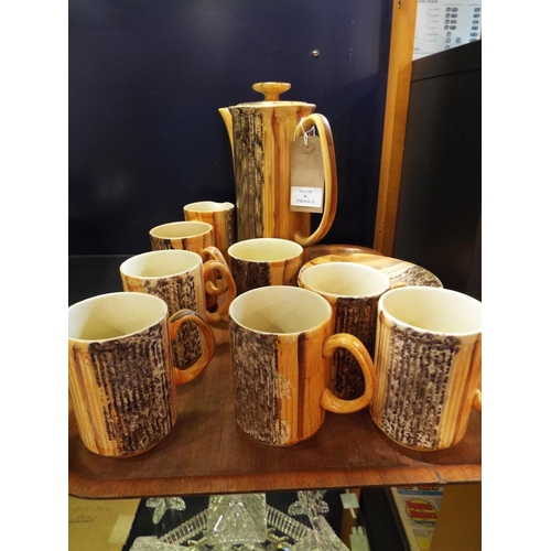 96 - A Prices tree bark pattern coffee set