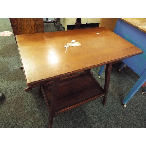 647 - A mahogany two tiered side table