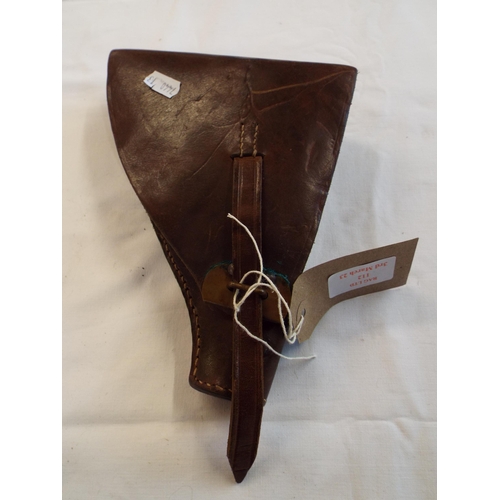 112 - A vintage brown leather holster