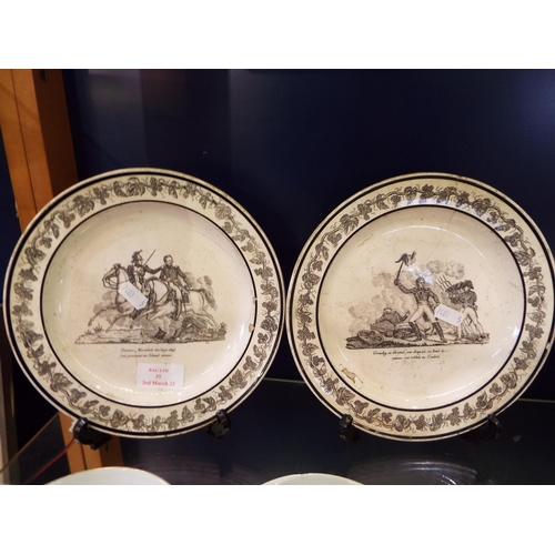 35 - A pair of Choisy Le Roi plates with Napoleonic decoration A/F