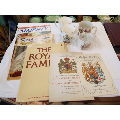 72 - A selection of Royal ephemera and four mugs