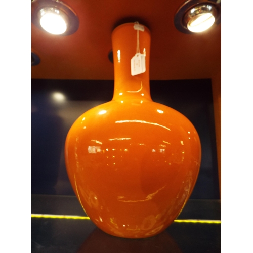 40 - An orange glazed Satsuma vase, 16 1/2