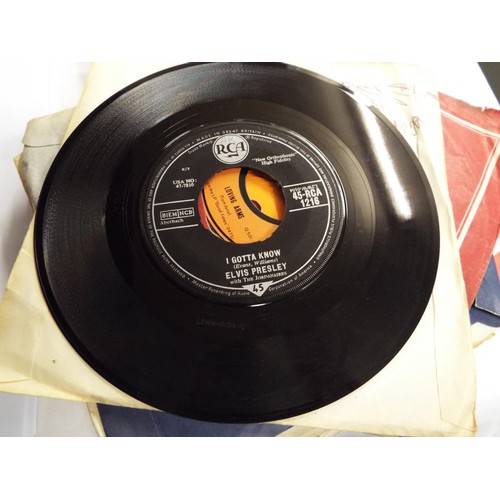 79 - A mixed selection of 45rpm to include 'Adam Faith', 'The Shadows', 'Elvis Presley' etc