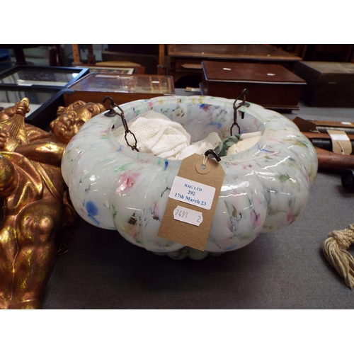 292 - An Art Deco multi-coloured mottled glass ceiling shade