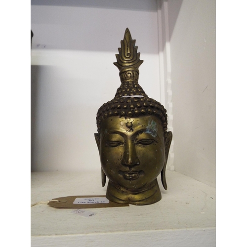 362 - A vintage brass head Buddha