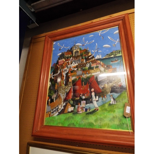 398 - Richard Adams varnished chalk pastel 'Rye Artists' view of Rye signed on the right framed and glazed... 