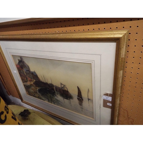 400 - Agnes Kyle early 20thC watercolour painting a harbour scene signed lower right 20 1/2