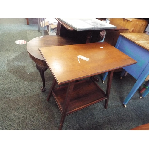 608 - A mahogany two tiered side table