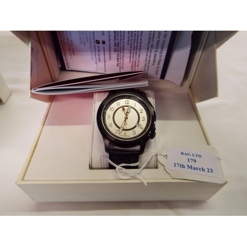 179 - A boxed as new Grovana gent's wristwatch with date aperture