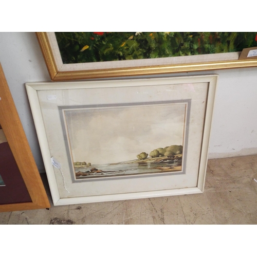 440 - H. Hallam watercolour lake scene signed to lower right