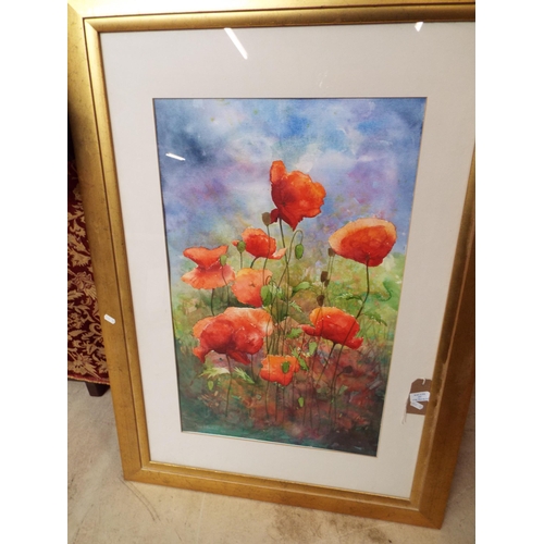 451 - Jane Edwards 2003 watercolour 'Poppy's' signed and dated lower left 27